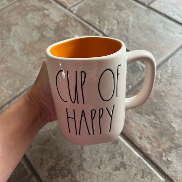 ⭐️BOGO FREE⭐️ Rae Dunn “Cup of Happy” adorable mug with orange inside - Picture 2 of 5
